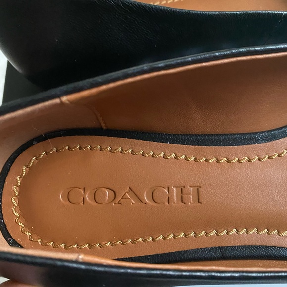 Coach Leather Floral Appliqué Flats - Picture 3 of 3
